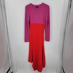 Scoop Asymmetrical Dress Womens XL 16-18 Ribbed Colorblock Fitted Stretch